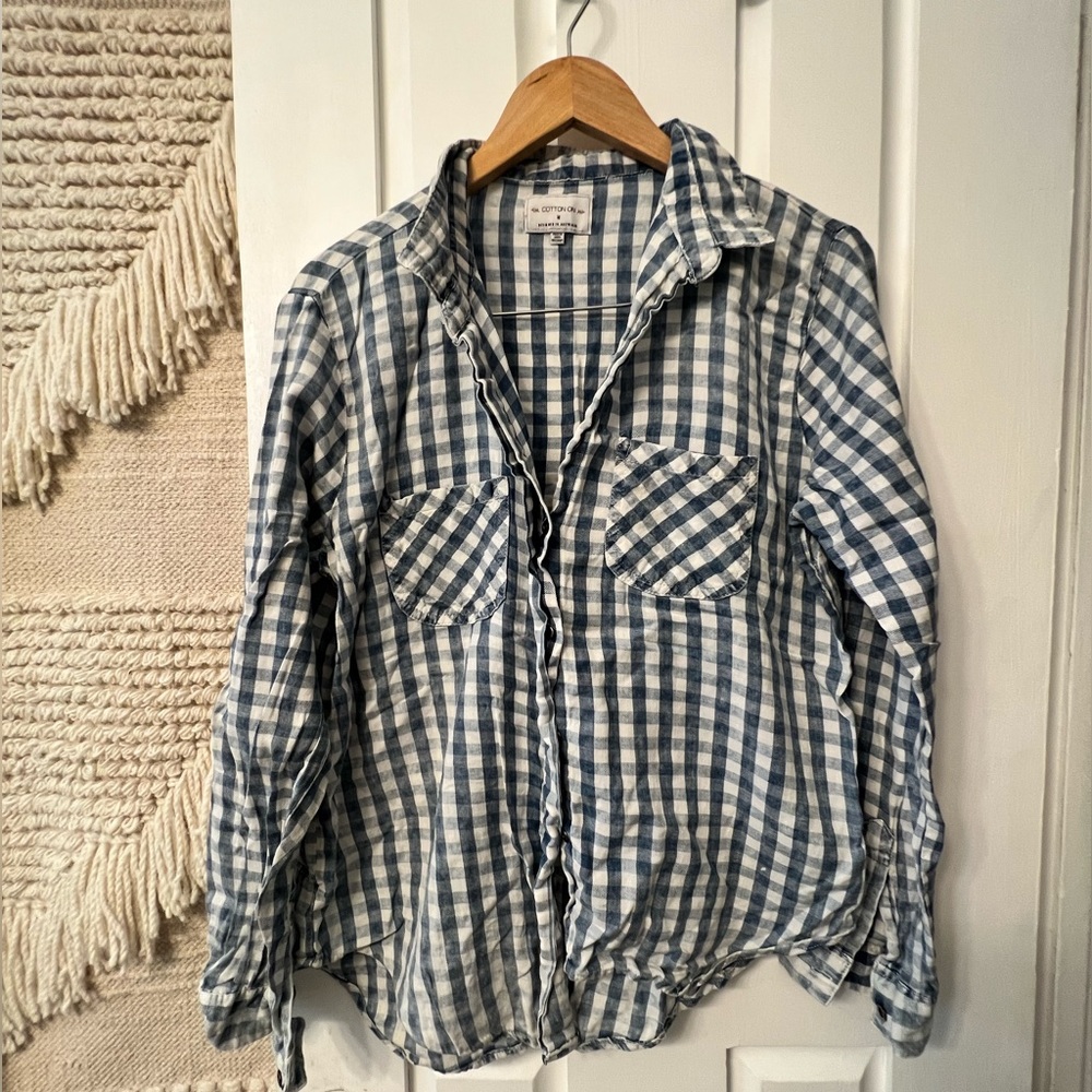Blue/ White button up Shirt
